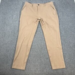 Mugsy Pants Mens 35x30 (Fit 35x29) Brown Belmonts Tapered Chino Stretch Comfort